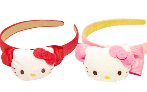 三麗鷗系列 Hello Kitty凱蒂貓 絨毛立體頭 髮箍.髮框~KT-1138-粉.紅 -4712977461383
