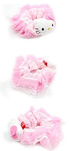 三麗鷗系列  Hello Kitty 凱蒂貓  KT-1143 絨毛立體頭 花邊髮圈 4712977461437