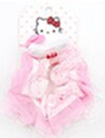三麗鷗系列  Hello Kitty 凱蒂貓  KT-1143 絨毛立體頭 花邊髮圈 4712977461437