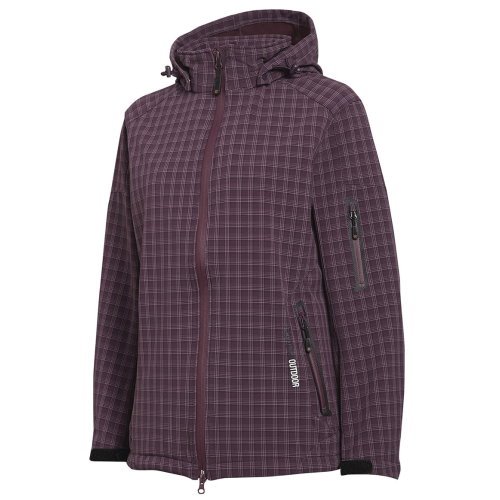 瑞多仕 RAS-763 女格花SOFT-SHELL 防水透氣夾克 暗紫玉格花