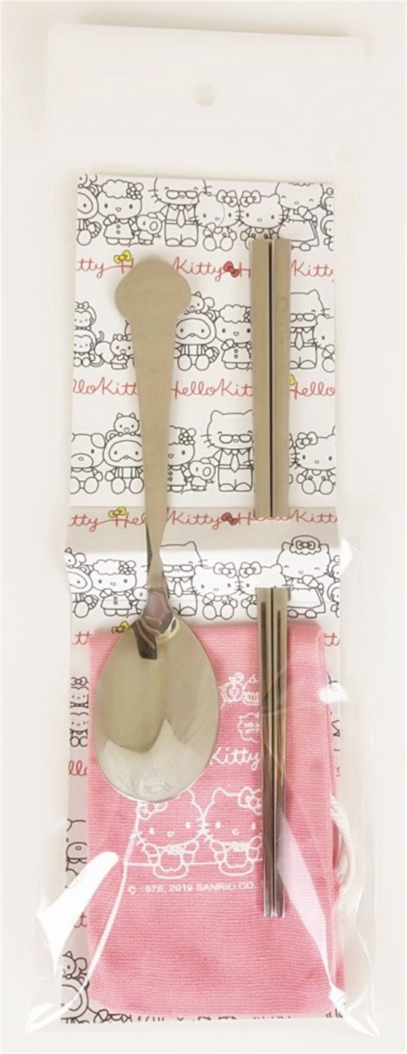 三麗鷗系列 Hello Kitty凱蒂貓  316不銹鋼筷匙組 ~ KT-A-1521-1粉/KT-A-1521-2米白  4712977465213