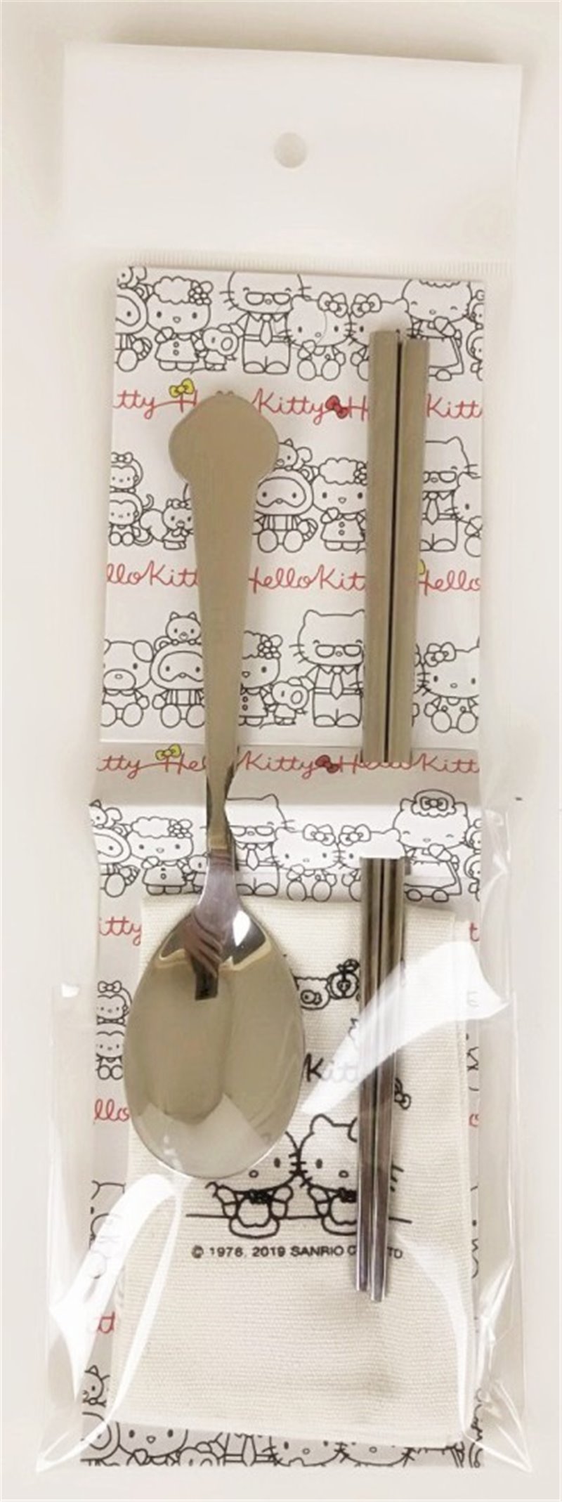 三麗鷗系列 Hello Kitty凱蒂貓  316不銹鋼筷匙組 ~ KT-A-1521-1粉/KT-A-1521-2米白  4712977465213