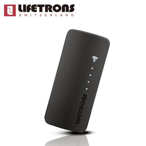Lifetrons Wi-Fi高效能行動電源(5200 mAh)-黑