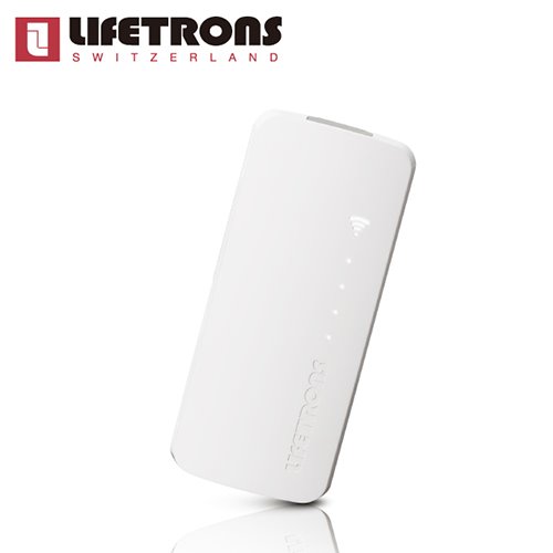 Lifetrons Wi-Fi 無線路由器+高效能行動電源(5200 mAh)-白