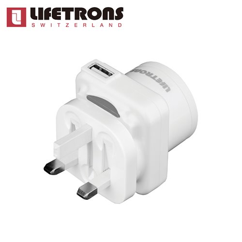 Lifetrons 單 USB 可拆式旅行轉換插頭-英規(UK版)