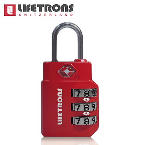 Lifetrons TSA 三碼海關鎖-紅