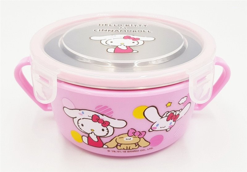 台灣製  三麗鷗系列  Hello Kitty凱蒂貓不鏽鋼扣環雙耳隔熱碗 -單入  4712977463530