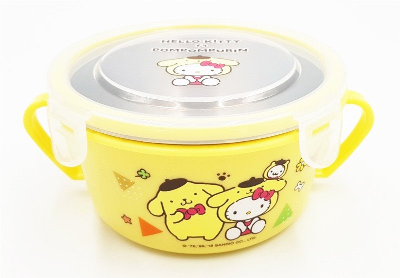 台灣製  三麗鷗系列  Hello Kitty凱蒂貓不鏽鋼扣環雙耳隔熱碗 -單入  4712977463530