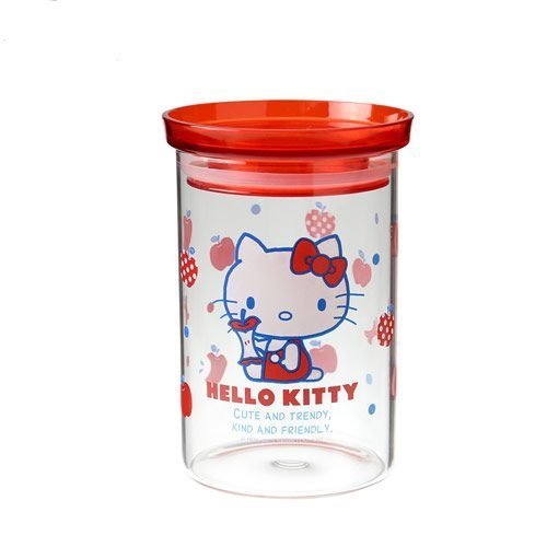 三麗鷗系列 Hello Kitty凱蒂貓 KT - V510玻璃密封儲物罐 510ml  4713968221665
