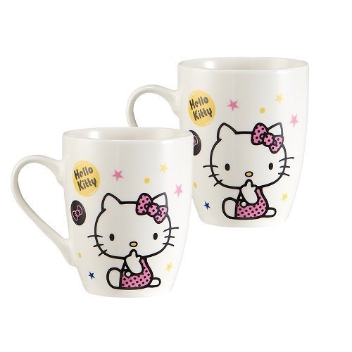 三麗鷗系列 Hello Kitty凱蒂貓 義式咖杯對杯組-星  4713968221924