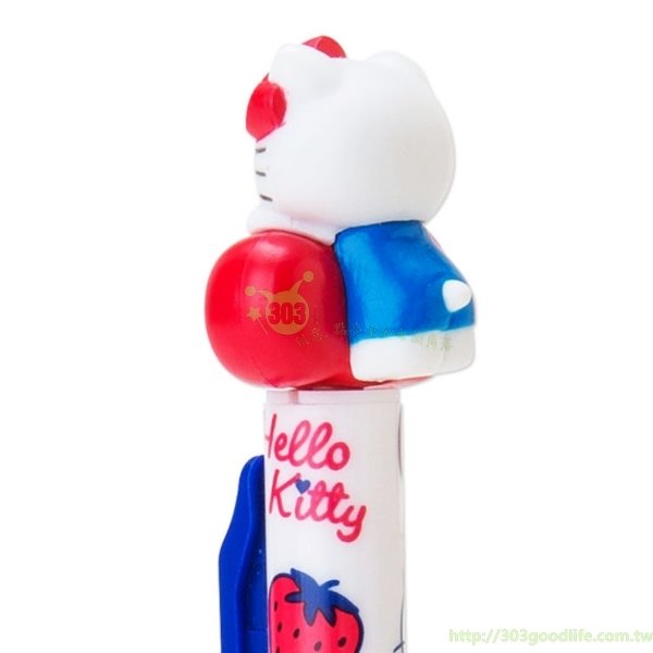 三麗鷗系列 Hello Kitty 凱蒂貓  D858 造型黑色簽字筆 ~ .紅.蘋果.大蝴蝶結  4901610155301