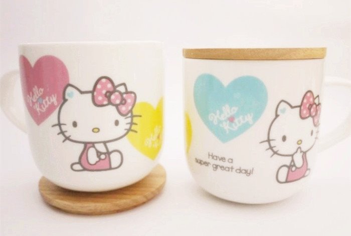 三麗鷗系列  Hello Kitty 凱蒂貓 KT QQ 馬克杯(附木蓋)  4713968222112