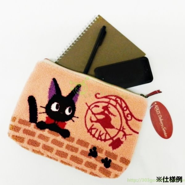 宮崎駿  魔女宅KIKI&JIJI  刺繡 扁平萬用袋   4992272546569