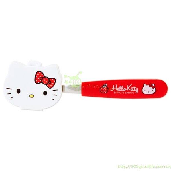 日本製 三麗鷗系列 Hello Kitty凱蒂貓 湯匙+大頭造型盒 4901610576243