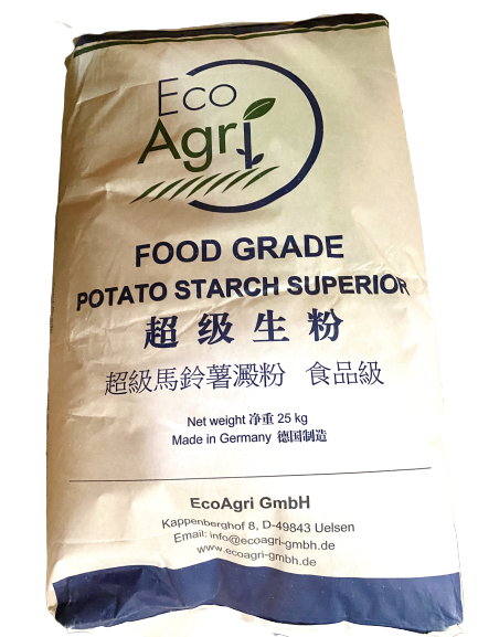 EcoAgr太白粉(進口太白粉)25公斤，是勾芡神器（羹湯、滷汁）、[ 炸物酥脆粉漿  增稠（醬料、濃湯）、 製作涼圓、芋圓等台式點心，是餐飲專用商用太白粉，台南高雄屏東快速配送