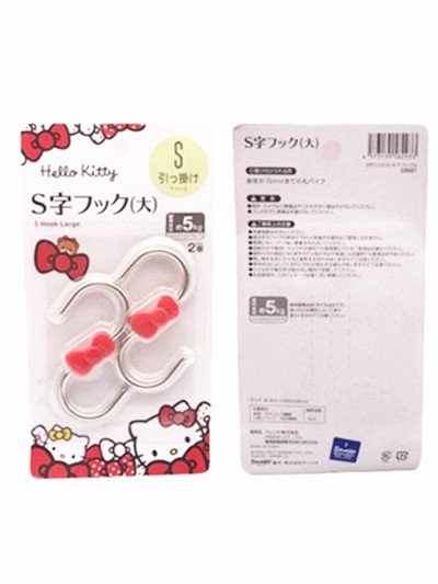 三麗鷗系列  Hello Kitty 凱蒂貓 28681  KT鐵製掛勾S型-大-2P 4573135582933