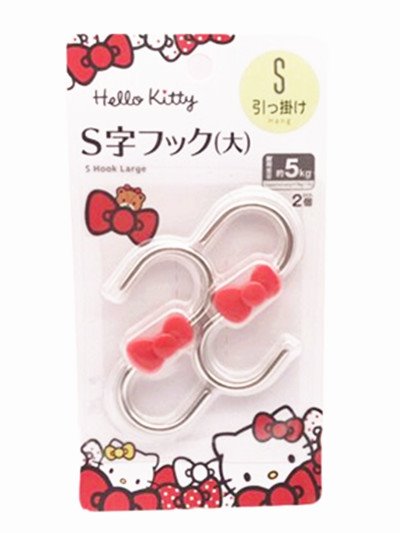 三麗鷗系列  Hello Kitty 凱蒂貓 28681  KT鐵製掛勾S型-大-2P 4573135582933