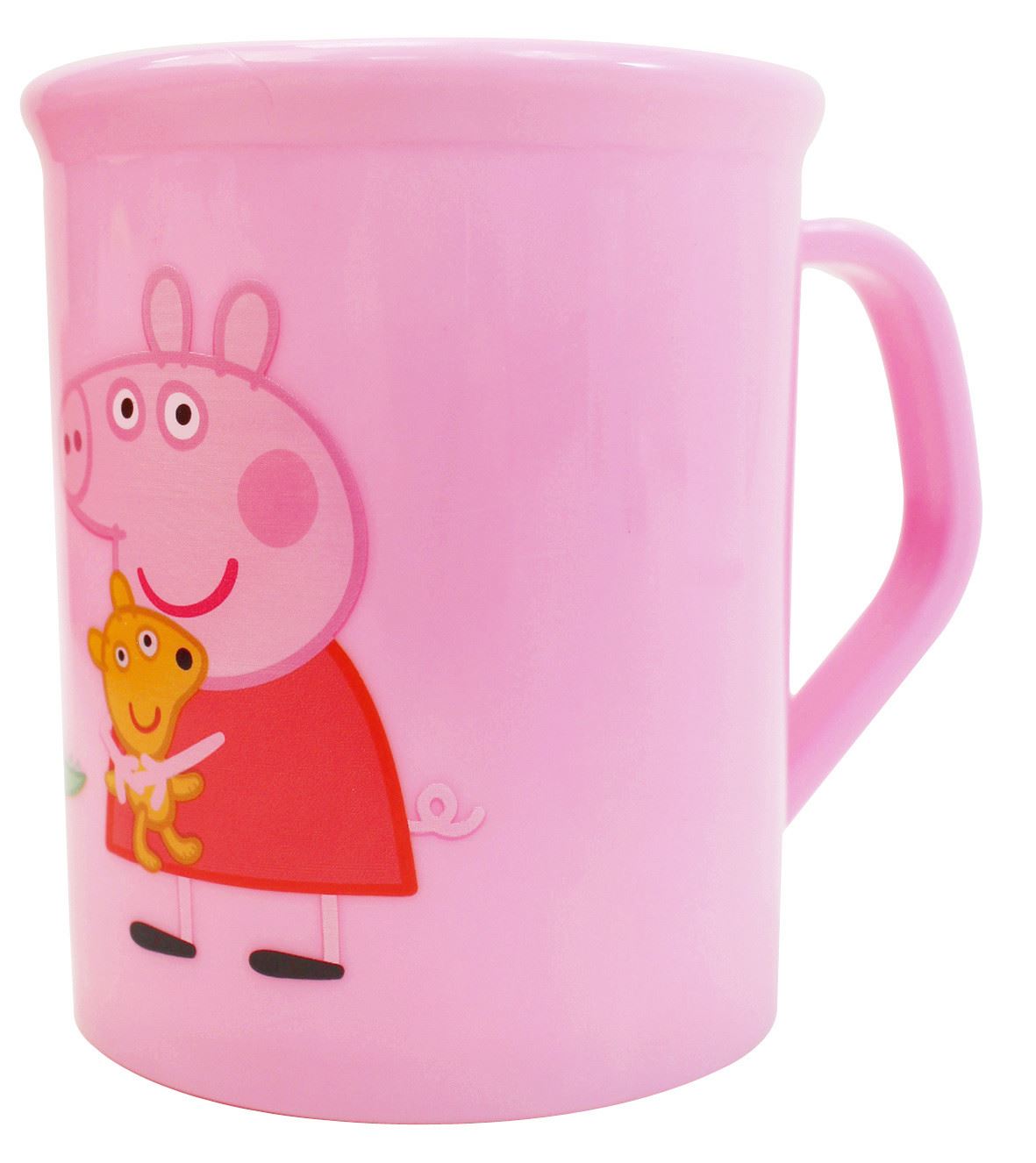 台灣製 敦景  Peppa Pig佩佩豬牙刷杯.漱口杯. 圓筒水杯~ 300cc水杯-PP65061a-藍 . PP65061b-粉