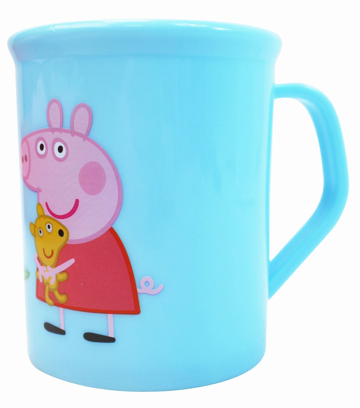 台灣製 敦景  Peppa Pig佩佩豬牙刷杯.漱口杯. 圓筒水杯~ 300cc水杯-PP65061a-藍 . PP65061b-粉