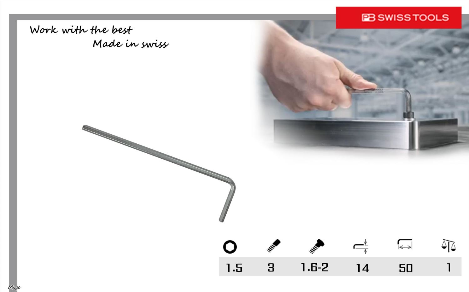 PB 210 1.5(公制:1.5mm)內六角扳手
