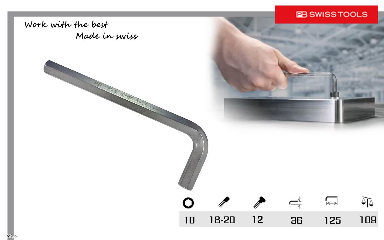 PB 210 10(公制:10mm)內六角扳手