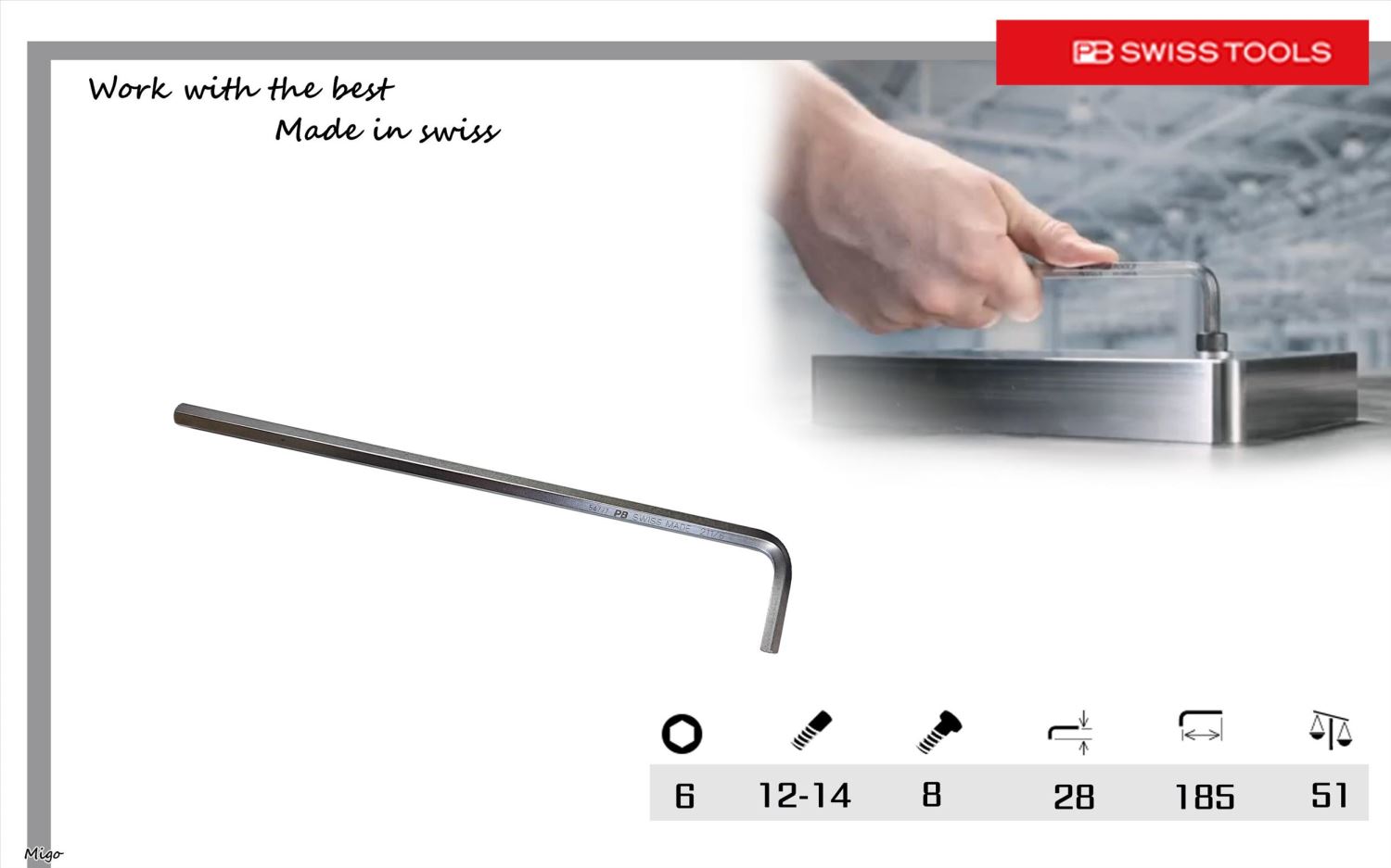 PB 211 6(公制:6mm)內六角扳手