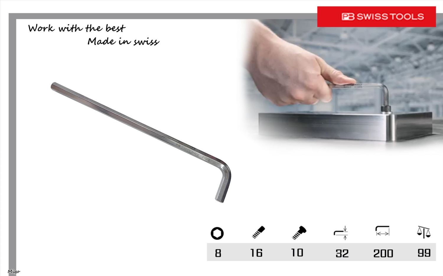 PB 211 8(公制:8mm)內六角扳手