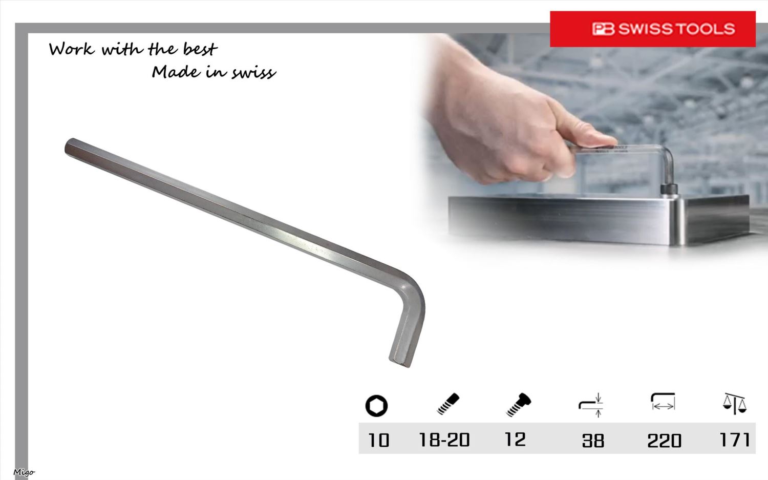 PB 211 10(公制:10mm)內六角扳手