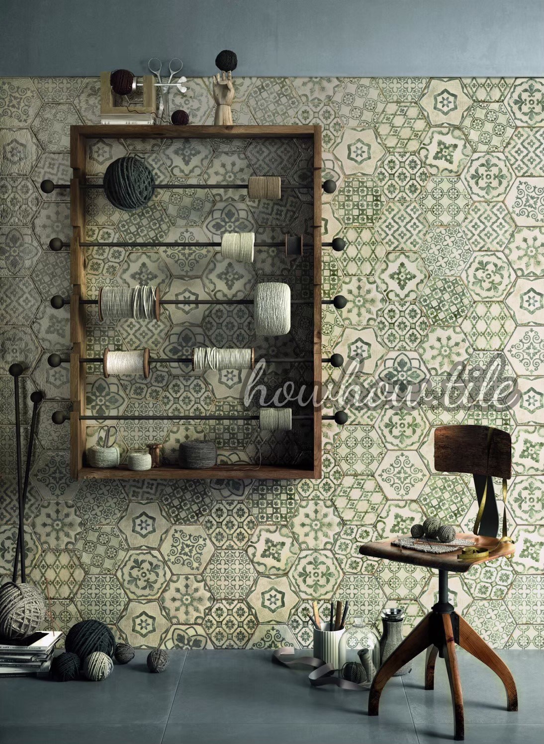 義大利 RAGNO亮釉六角-2色系花磚*YJ222.320