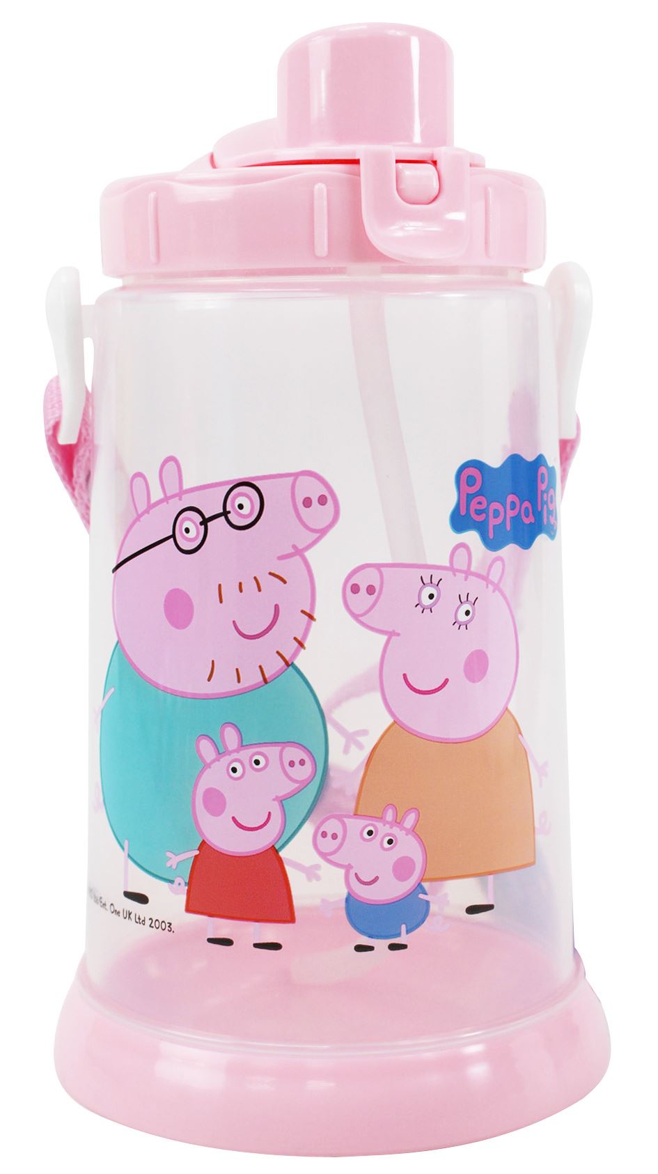 台灣製 敦景  Peppa Pig佩佩豬 . 粉紅豬小妹  PP吸管水壺 650ml ~ PP54871a-粉 . PP54871b-藍