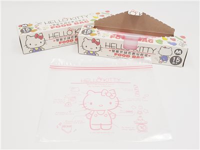 三麗鷗系列  Hello Kitty 凱蒂貓 KT-1602  雙層夾鏈保鮮袋 M-15p  4712977466029