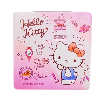 三麗鷗系列 Hello Kitty凱蒂貓. KIKI&LALA雙子星 方形雙面摺疊鏡 .便攜隨身鏡 .美妝鏡- KT-1630粉2款   .   LTS-1632 白