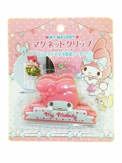 三麗鷗系列 Melody美樂蒂  26682 Melody大臉吸鐵寬夾-1P   4573135588225