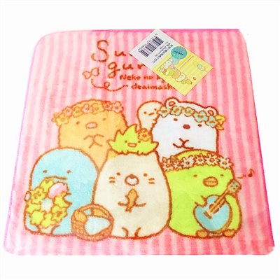 Sumikko  Gurashi 角落生物-小夥伴  純棉小方巾-  粉. 黃    4713170156854 