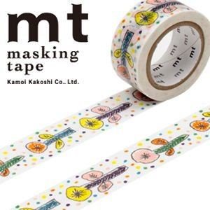日本製 mt  和紙膠帶 MTMINA23 白底花樣    4971910195451