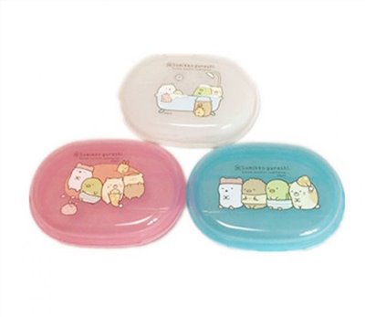 台灣製  Sumikko Gurashi  角落生物-小夥伴  肥皂盒- 白色.粉色.藍色   4713077265642