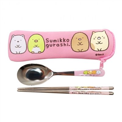 Sumikko Gurashi 角落生物-小夥伴 潛水布餐具組~黃色. 粉色 .藍色 
