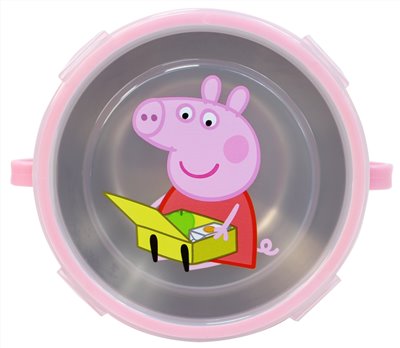 台灣製  佩佩豬  Peppa Pig   粉紅豬小妹  雙耳隔熱餐碗~粉/藍/桃紅