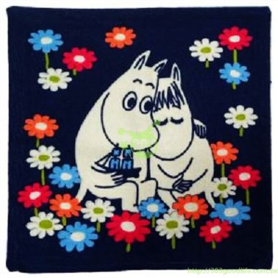 北歐 MOOMIN  魯魯米   拉鍊靠枕套/抱枕套 深藍色    4992272534610
