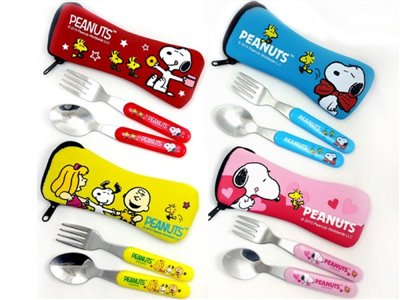Snoopy 史奴比 兒童兩件式叉匙潛水布套組 SP-1028