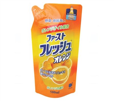日本製  碗盤蔬果清潔劑   洗碗精 (補充包)500ml ~ 30-590-檸檬 / 30-591 -桔子