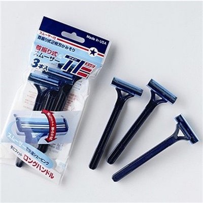 美國製  NIKKEN    弧型3入安全刮鬍刀(附蓋)   4902186001009