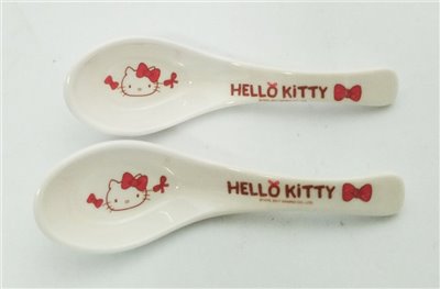 台灣製 茂伸 三麗鷗系列 Hello Kitty凱蒂貓 . Melody美樂蒂 .Gudetama蛋黃哥    0006 蝴蝶小湯匙   2P