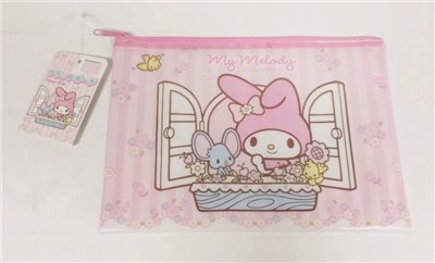 三麗鷗系列 Hello Kitty 凱蒂貓 .Melody美樂蒂 扁平拉鍊袋~ 27216 K/T -好友 / 27217 M/M -花朵
