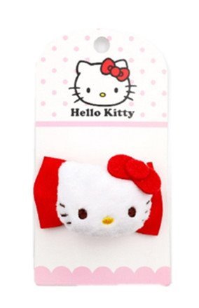 三麗鷗系列 Hello Kitty凱蒂貓 絨毛立體頭蝴蝶髮夾  KT-1140~粉.紅 4712977461406