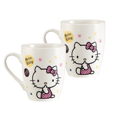三麗鷗系列 Hello Kitty凱蒂貓 義式咖杯對杯組-星  4713968221924