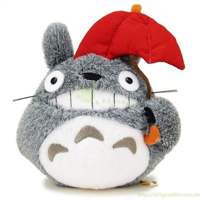 宮崎駿 TOTORO  龍貓 玩偶-紅傘-露牙笑-S   4974475648530
