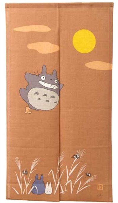 日本製 宮崎駿 TOTORO  龍貓 門簾 ~ 秋日賞月-桔/-春風.乘風飛行-粉  /-雪花-藍/-橡果子- 米色  