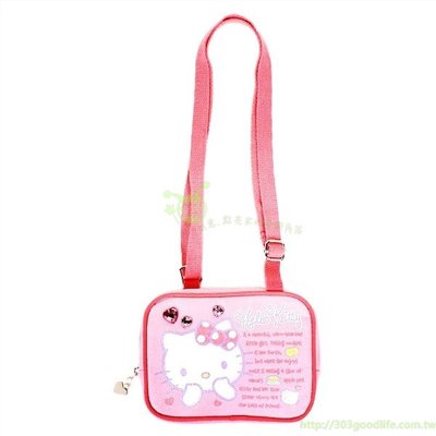 三麗鷗系列  Hello Kitty 凱蒂貓 拉鍊粉色斜背小包   4901610517796