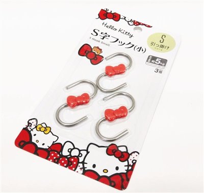 三麗鷗系列  Hello Kitty 凱蒂貓 28682  KT鐵製掛勾S型-小-3P  44573135582940